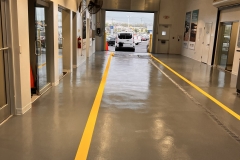 Car dealership service drive through epoxy floor refinishing